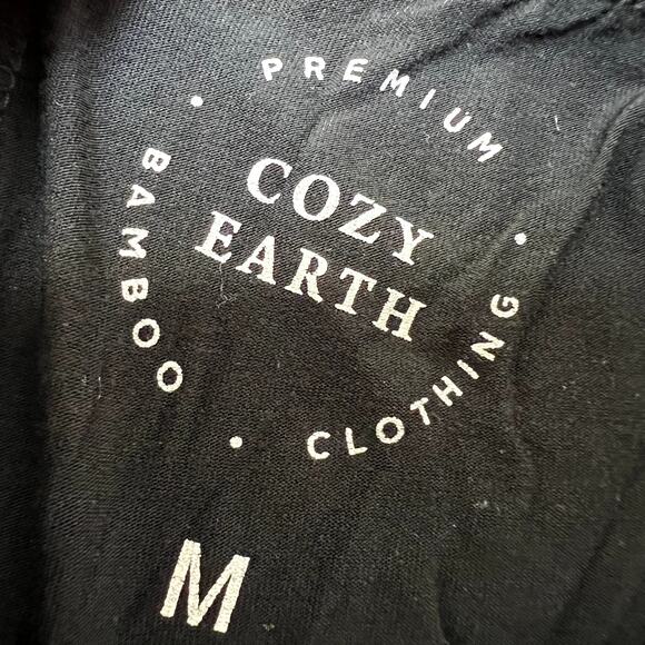 Cozy Earth Soft Stretch Knit Lounge Pajamas Pants Medium Button Down Shirt Large - Picture 4 of 6